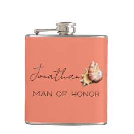 Cantil Frasco Personalizado Coral com Concha Homem de Hon