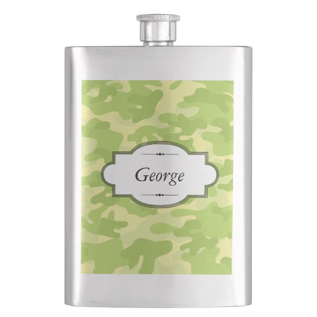 Cantil Frasco Personalizado Design Verde Camo (Frente)