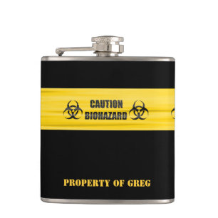 Cantil Frasco Personalizado Engraçado de Risco Biológico