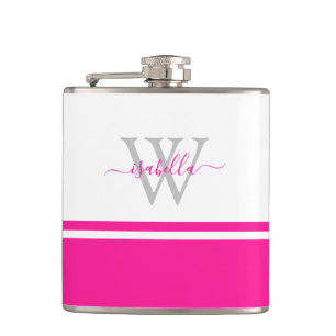 Cantil Frasco Rosa com Letra Inicial Personalizada