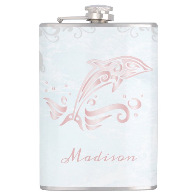 Cantil Frasco Rosa De Vinilo De Golfinho (Frente)