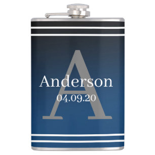 Cantil Frasco - Sobrenome Azul Personalizado Data Inicial