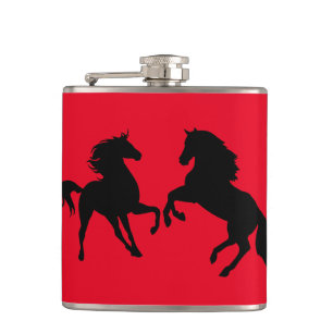 Cantil Frasco Vermelho com Cavalos - Escolher Cores