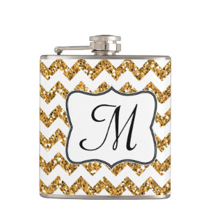 Cantil Frasco Whiskey Glitter Moderno Dourado Glitter Mon
