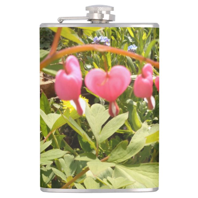 Cantil frascos de flores de corações vermelhos (Frente)