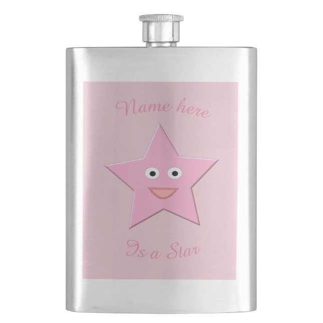 Cantil Frascos Personalizados de Estrela Rosa bonito (Frente)