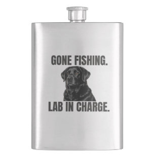 Cantil Fui Pescar. Lab no Comando. Black Lab Aço Inox