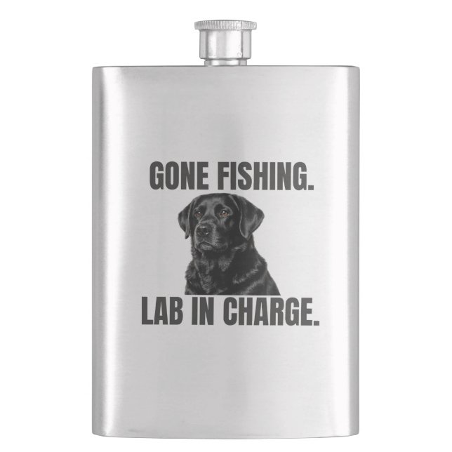 Cantil Fui Pescar. Lab no Comando. Black Lab Aço Inox (Frente)
