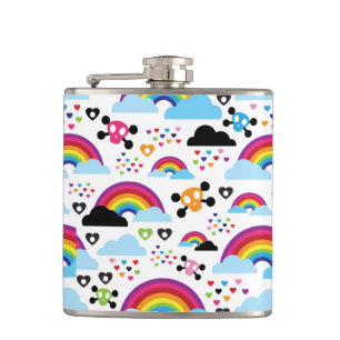 Cantil Fundo adolescente do crânio do arco-íris do emo