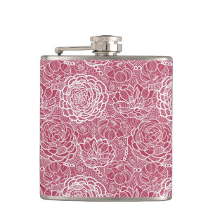 Cantil Fundo azul do teste padrão de flores do laço