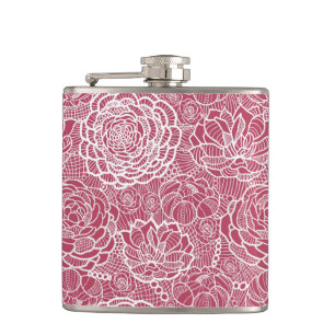 Cantil Fundo azul do teste padrão de flores do laço