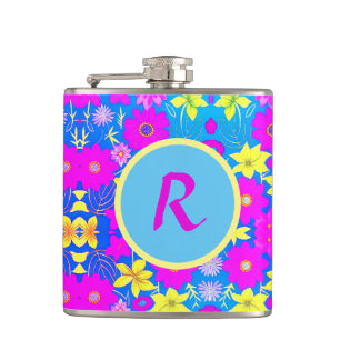Cantil Fundo com padrão de flores rosa azul amarelo adici