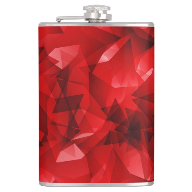 Cantil Fundo de Cristal Geométrico Abstrato Vermelho (Frente)