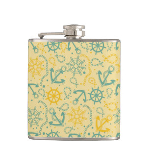 Cantil Fundo retro com âncora, cordas