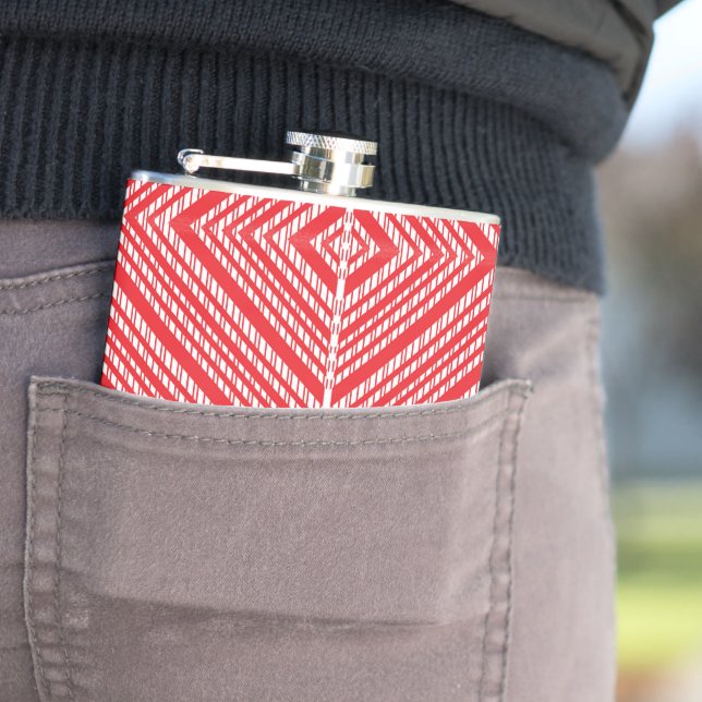 Cantil fundo vermelho e branco com padrão de diamante (In loco)