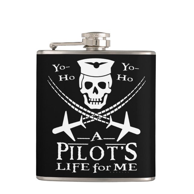 Cantil Funny Pilot Skull Cross Airplanes Pirata Humor (Frente)