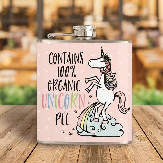 Cantil Funny Unicorn - Ornânico Pee (Crack up your friends and work colleagues with this hilarious 100% organic unicorn pee flask.)