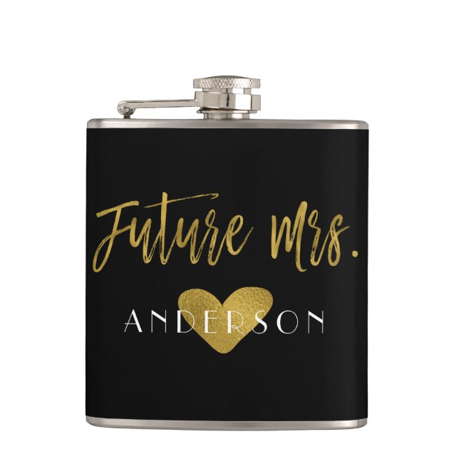 Cantil Futura Sra. Gold Foil Bride Flask (Frente)