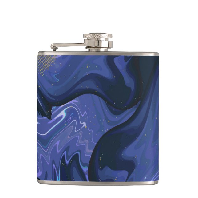 Cantil Galaxy Swirl Blue Glitter Abstrato Padrão cósmico (Frente)