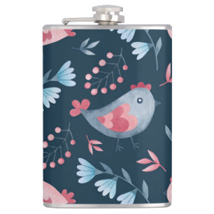 Cantil Galinhas Folk: Padrão Sem Costura De Aquarela.