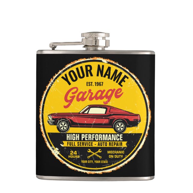 Cantil Garagem de Carro Clássico Vermelho Fastback 1967 P (Frente)