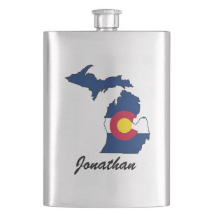 Cantil Garrafa customizável do esboço de Michigan da