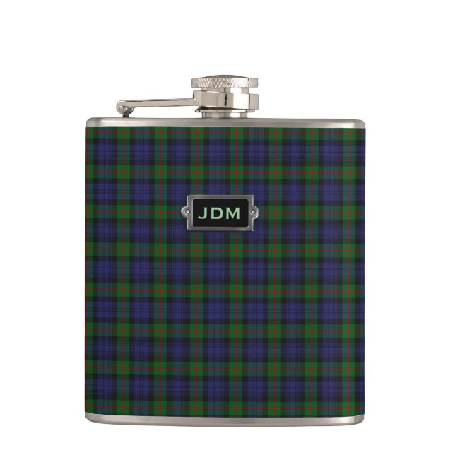 Cantil Garrafa da xadrez de Tartan de Monogramed Murray (Frente)