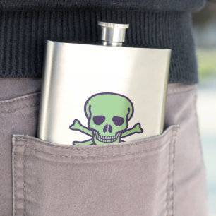 Cantil Garrafa de aço inoxidável Green Skull