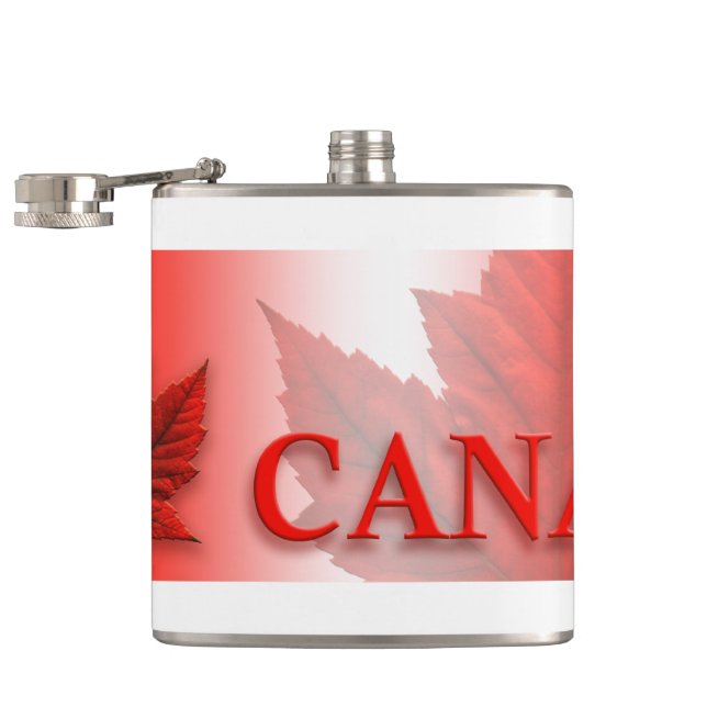 Cantil Garrafa de lembrança do Canadá Bandeira do Canadá  (Aberto)