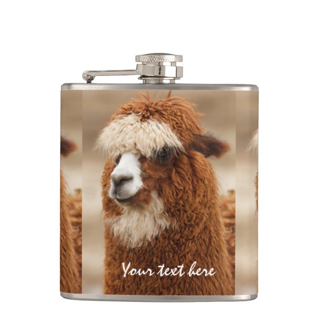 Cantil Garrafa do costume da alpaca de Brown (Frente)