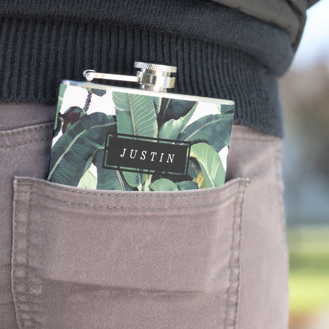 Cantil Garrafa envolvida da palmeira da folha da banana (In Situ)