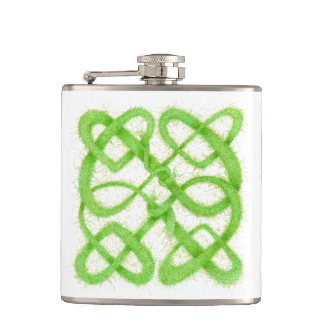 CANTIL GARRAFA ENVOLVIDA EM VINIL GREEN CELTIC KNOT (Frente)