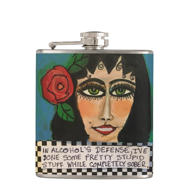 Cantil Garrafa-na defesa do álcool (Frente)