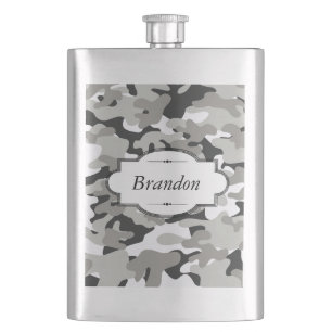 Cantil Garrafa personalizada de Camo design preto e
