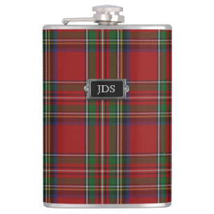 Cantil Garrafa real da xadrez de Tartan de Monogramed