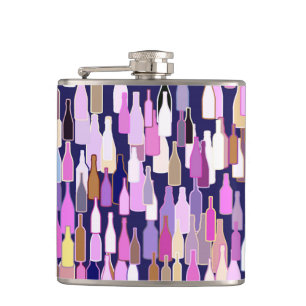 Cantil Garrafas de vinho, multi cor, fundo azul escuro