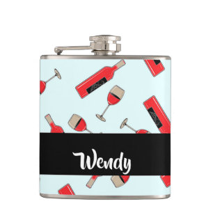 Cantil Garrafas de vinho tinto e padrão de óculos