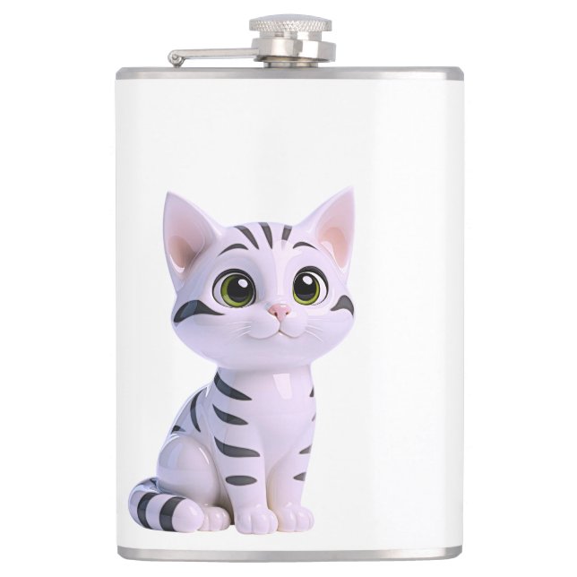 Cantil Gatinho Tabby Branco (Frente)