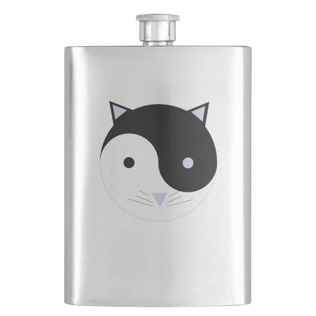 Cantil Gatinho Yin Yang Meditation Design, Preto, Branco, (Frente)