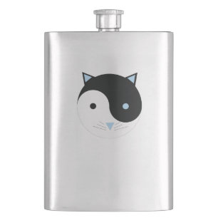 Cantil Gatinho YinYang em azul Meditação de Cute Yoga Des