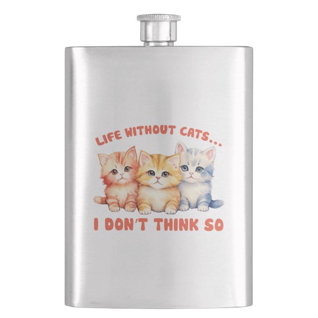 Cantil Gatinhos Coloridos Bonitos - Vida Sem Gatos? (Frente)