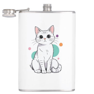 Cantil Gato Branco Kawaii Fofo Desenho Animado