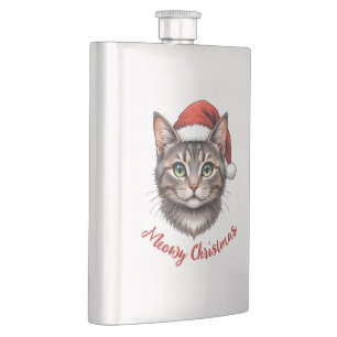 Cantil Gato de Natal Festivo Personalizado com Chapéu de