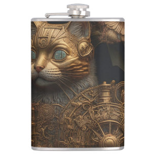 Cantil Gato Dourado Gótico Steampunk