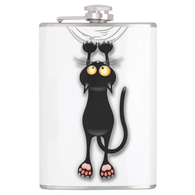 Cantil Gato engraçado Personagem arranhando Tecido (Frente)