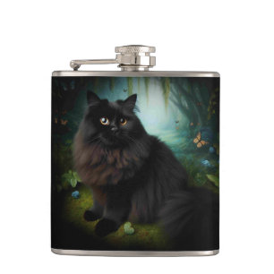Cantil Gato Negro Fluffy na Mistura Woods