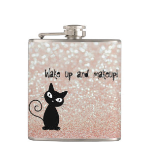 Cantil Gato Preto Caprichoso Glittery-Acorda e se arrume