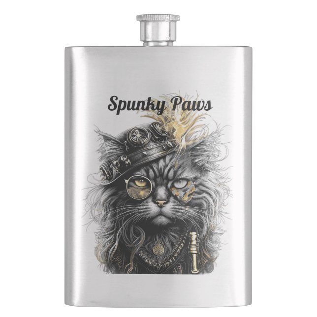 Cantil Gato Steampunk Incrível Personalizado  (Frente)