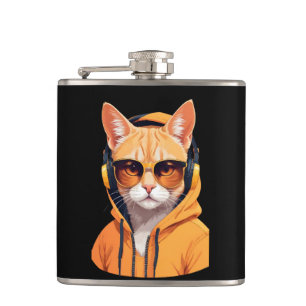 Cantil Gato Vestindo Hoodie Engraçado Caráter Animal Lega