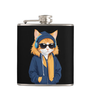 Cantil Gato Vestindo Hoodie Engraçado Caráter Animal Lega